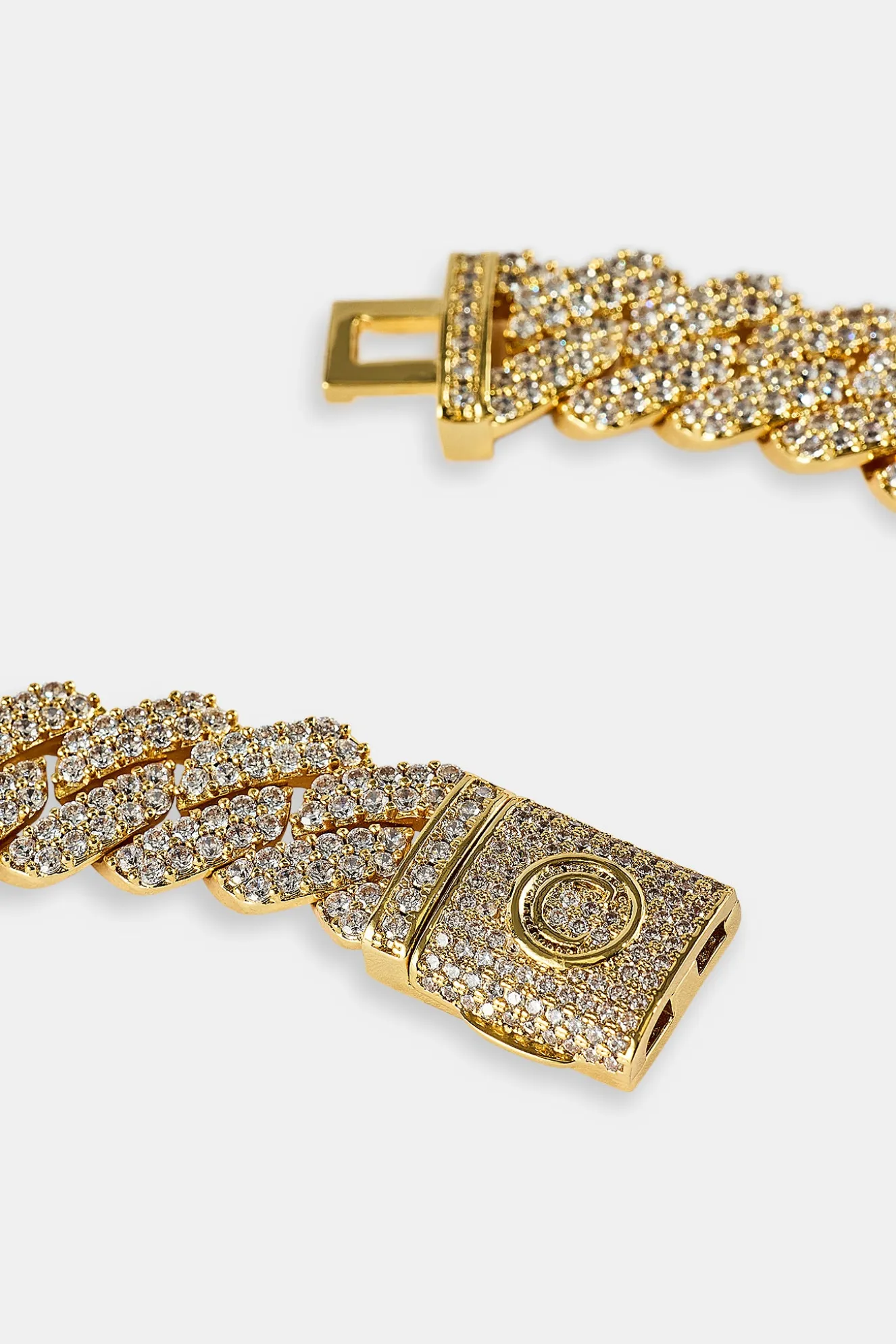 Iced Prong Cuban Chain - 14mm - Gold