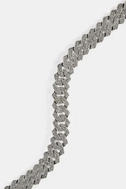 Iced Prong Cuban Chain - 10mm - White