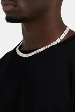 Iced Prong Cuban Chain - 10mm - White