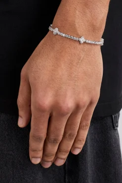 Iced Repeating Motif Tennis Bracelet - 3mm