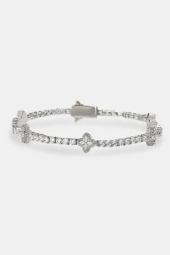 Iced Repeating Motif Tennis Bracelet - 3mm