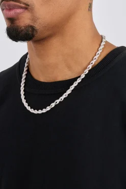 Iced Rope Chain - 6mm - White