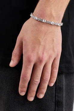 Iced Round & Oval Stone Tennis Bracelet - 6mm