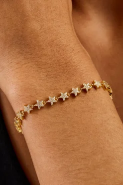Iced Star Bracelet - 5mm - Gold