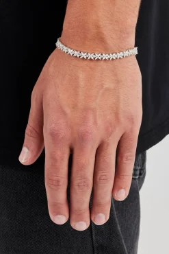 Iced Stone Cross Bracelet - 6mm