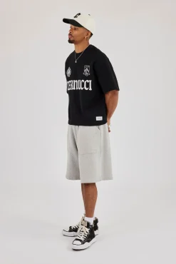 Jersey Jort With Pocket Detail - Grey Marl