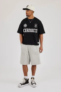 Jersey Jort With Pocket Detail - Grey Marl
