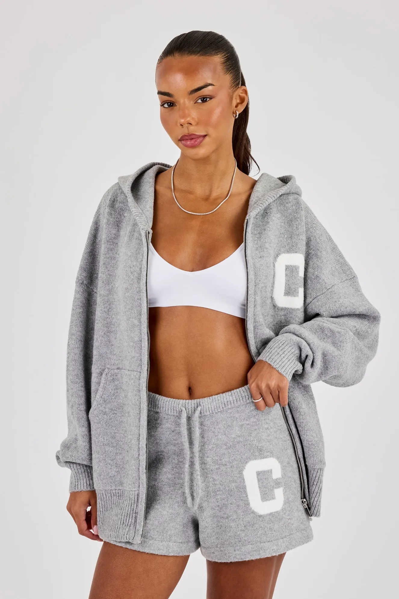 Knitted C Short - Grey