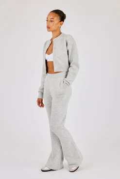 Knitted Flare Trouser - Grey