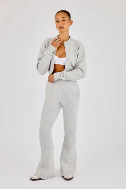 Knitted Flare Trouser - Grey