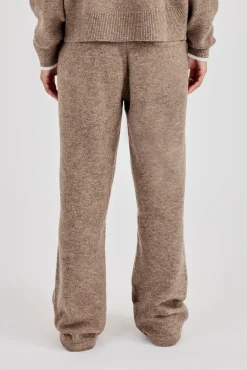 Knitted Jogger With Contrast Tipping - Taupe