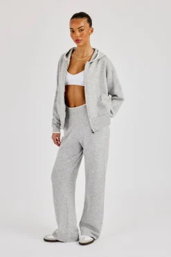 Knitted Jogger With Contrast Tipping - Grey