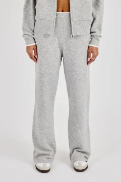 Knitted Jogger With Contrast Tipping - Grey