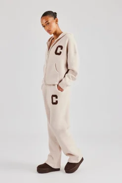 Knitted Wide Leg Jogger - Off White