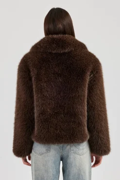 Ladies Fur Jacket - Brown