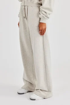 Ladies Wide Leg Jogger - Ash Grey