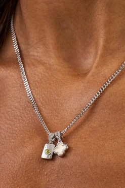 Lemon Motif & Gem Card Necklace - 10mm - White