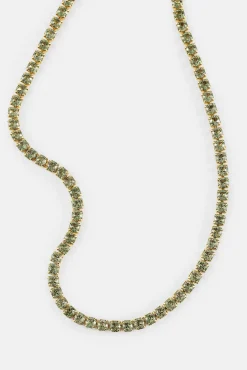 Light Green Micro Tennis Chain - 2.5mm - Gold