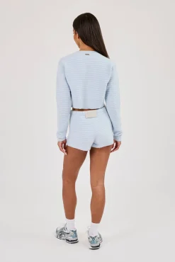 Lightweight Knitted Cardigan & Short Baby Blue