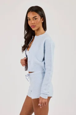 Lightweight Knitted Cardigan - Baby Blue
