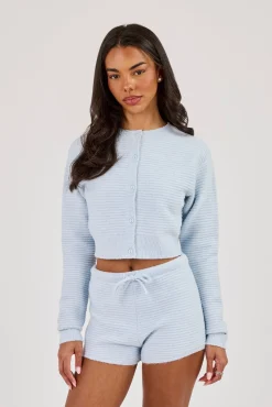 Lightweight Knitted Cardigan - Baby Blue
