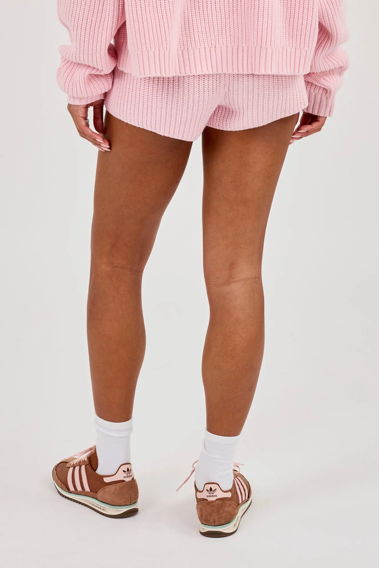 Lightweight Knitted Rib Micro Short - Baby Pink