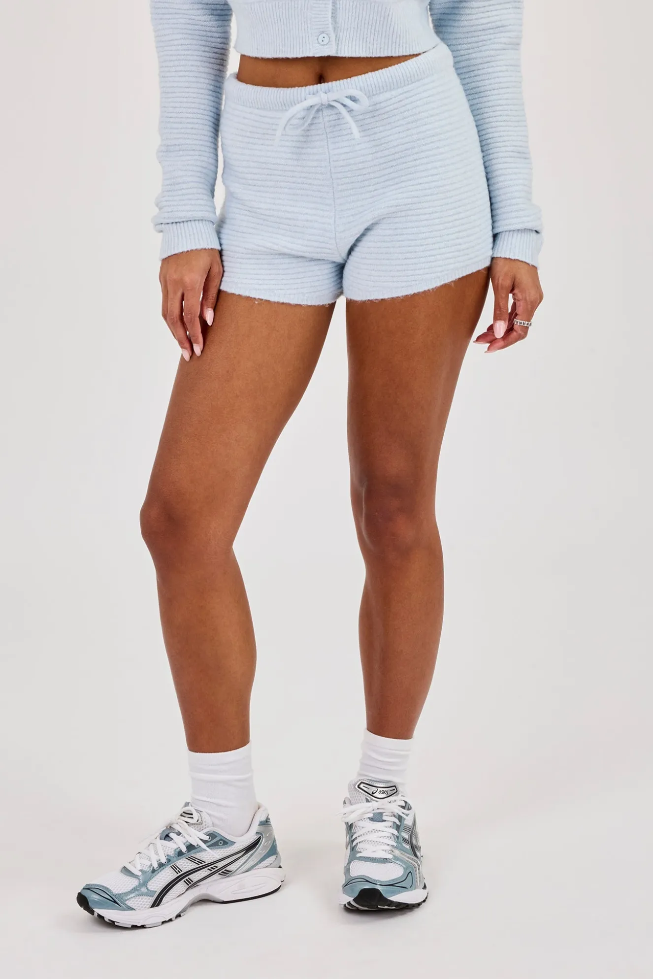 Lightweight Knitted Short - Baby Blue