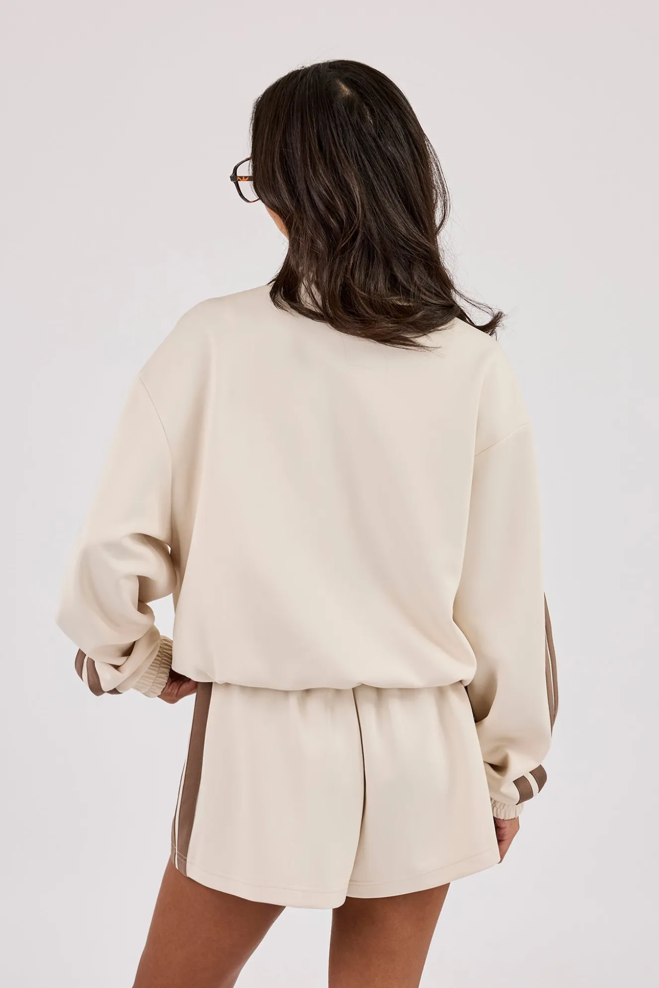 Logo Embroidered Funnel Neck Zip Through Track Jacket - Off White
