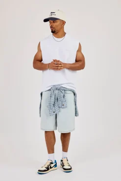 Logo Embroidered Tank - White