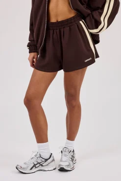 Logo Embroidered Taping Short - Chocolate