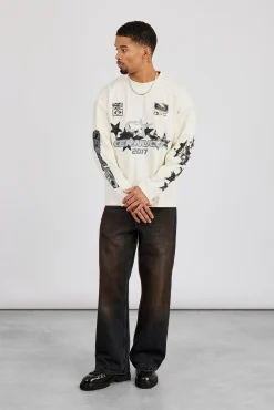 Long Sleeve Cernucci 2017 Graphic T-Shirt - Off White