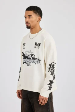 Long Sleeve Cernucci 2017 Graphic T-Shirt - Off White