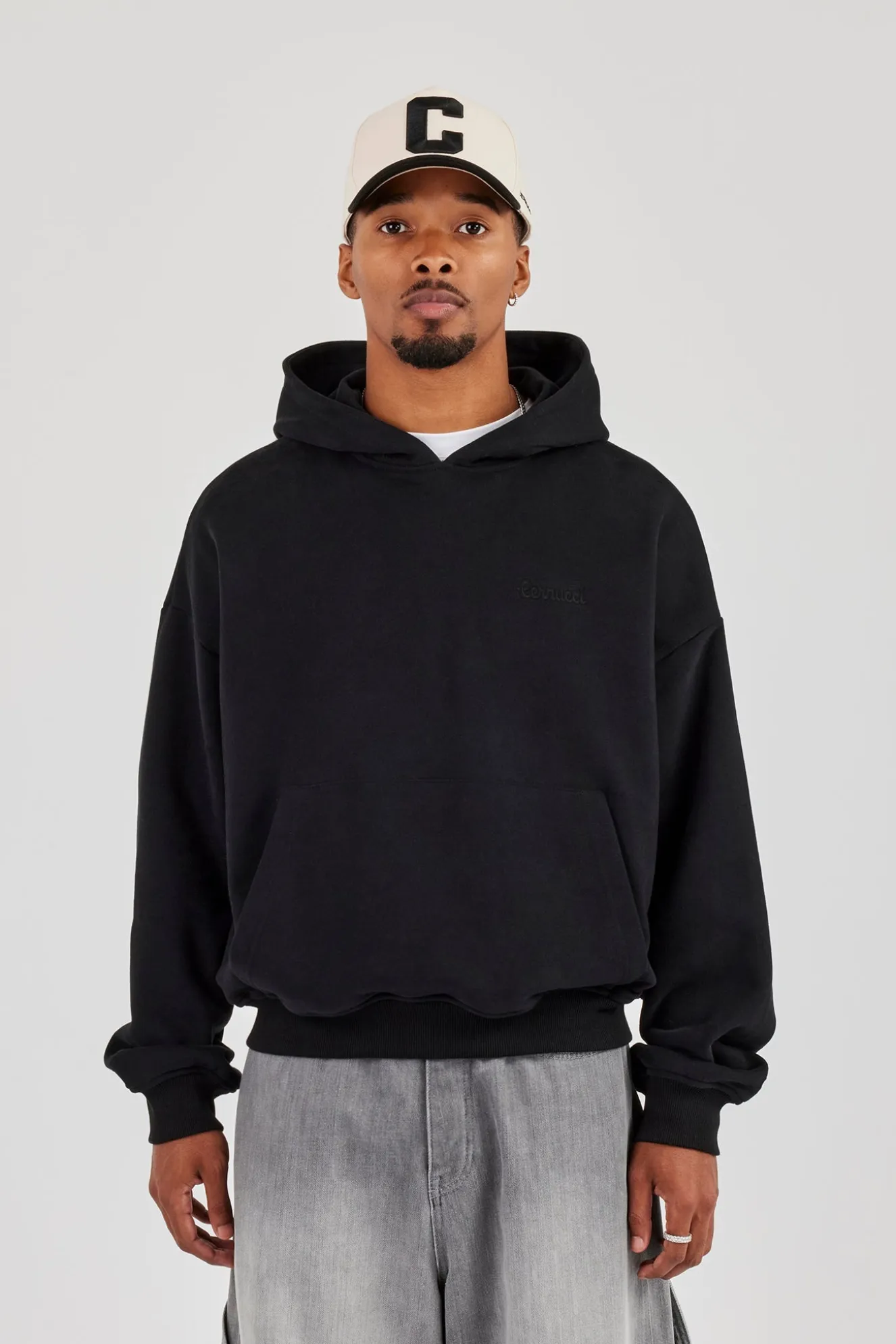 Mens Boxy Hoodie - Black
