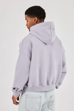 Mens Boxy Hoodie - Dusty Purple