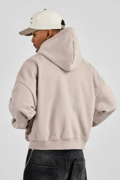 Mens Boxy Hoodie - Stone