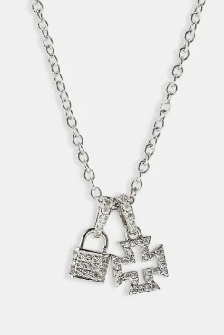 Mens Iced Padlock & Motif Necklace - 15mm - White