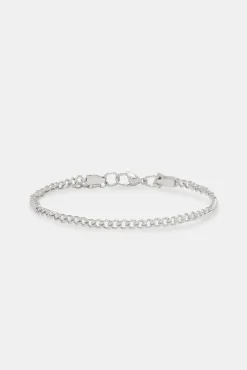 Mens Micro Cuban Bracelet - 3mm - White