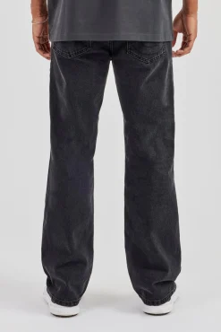 Mens Relaxed Fit Jeans - Washed Black