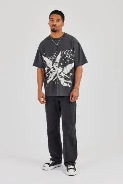Mens Relaxed Fit Jeans - Washed Black