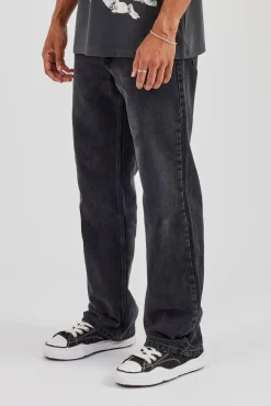 Mens Relaxed Fit Jeans - Washed Black