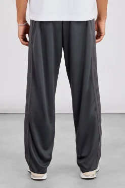 Mens Relaxed Poly Smooth Taping Track Pant - Charcoal