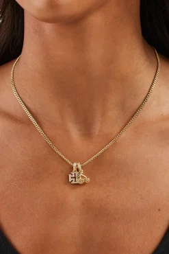 Micro Iced Cross & Cherry Necklace - 10mm