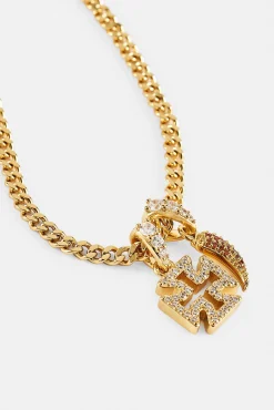 Micro Iced Cross & Chilli Necklace - 10mm