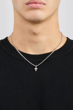 Micro Iced Cross Cuban Necklace - 10mm