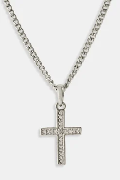 Micro Iced Cross Necklace - 15mm