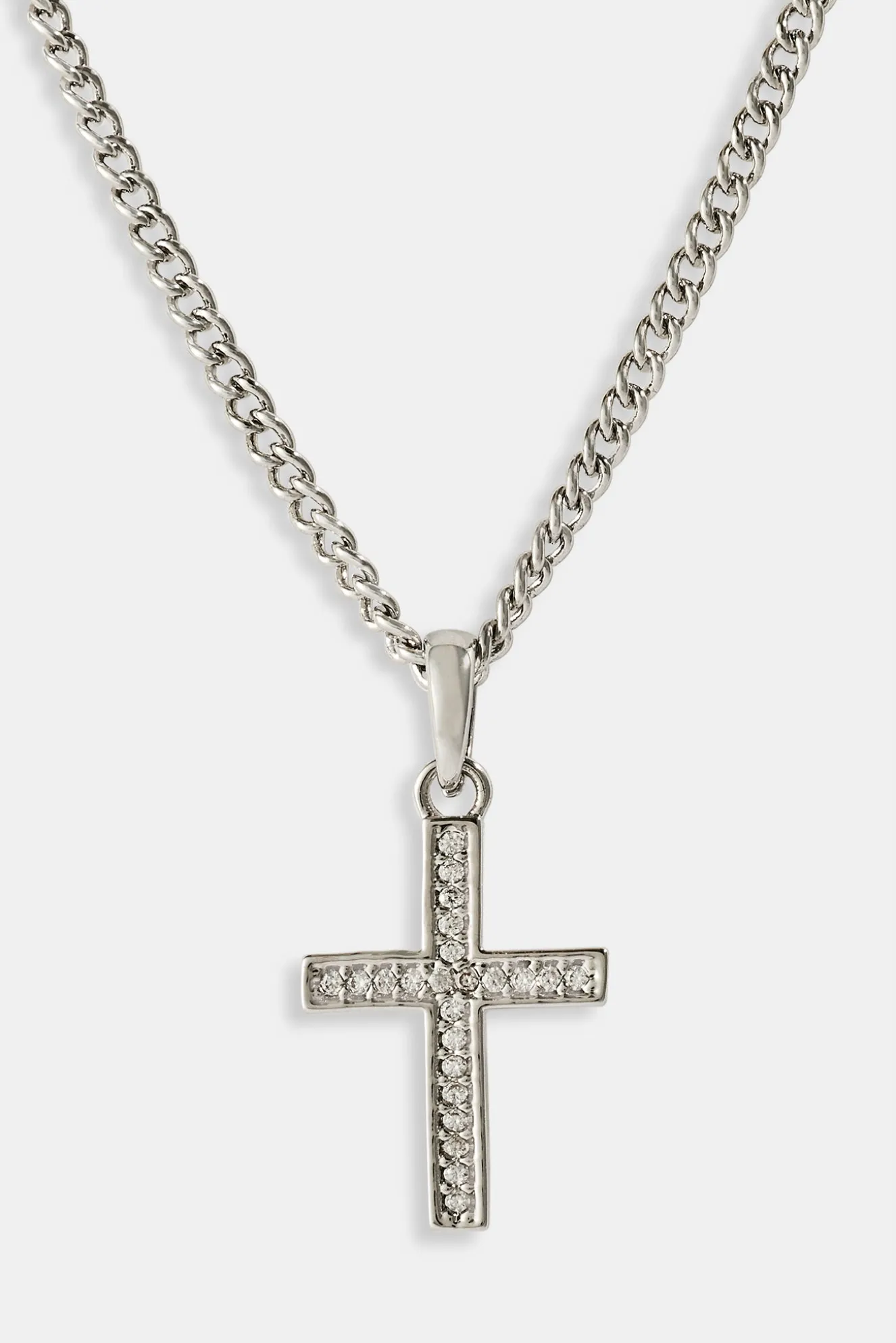 Micro Iced Cross Necklace - 15mm