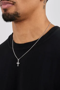Micro Iced Cross Necklace - 15mm