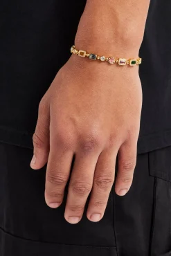 Micro Multi Gemstone Bracelet - 6mm - Gold