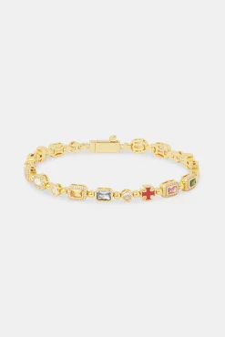 Micro Multi Gemstone Bracelet - 6mm - Gold