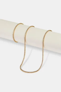 Micro Tennis Bracelet & Chain - 2.5mm - Gold